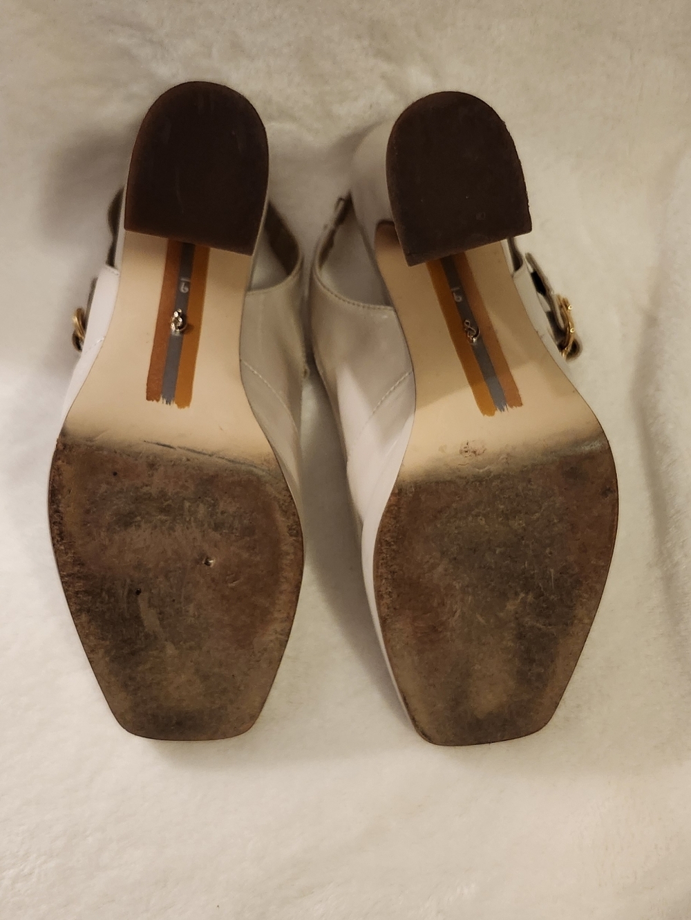 Sam Edelman Bone Patent Mary Jane Slingback Heels - Picture 5 of 5